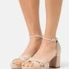 Anna Field Wide Fit LEATHER - Plateausandalette - Beige