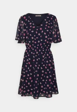 Anna Field V-NECK SLEEVE DRESS - Freizeitkleid - Dark Blue/pink