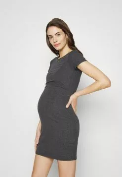 Anna Field MAMA SHORT SLEEVES - Jerseykleid - Mottled Dark Grey