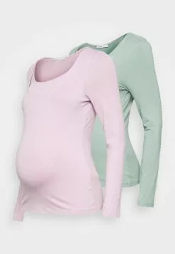Anna Field MAMA MATERNITY BASIC LONGSLEEVE 2 PACK - Langarmshirt - Pink/light Green -Anna Field Geschäft aa3097cc654b452191a42a513d4790a6