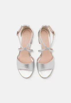 Anna Field LEATHER - Riemensandalette - Silver -Anna Field Geschäft ad4586f9c45b4026bff4d4a8f342495d