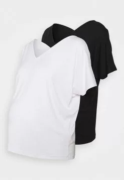 Anna Field MAMA 2 PACK - T-Shirt Basic - White/black