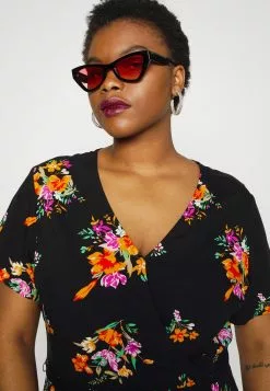 Anna Field Curvy WRAP DRESS HIGH LOW HEM - Freizeitkleid - Black -Anna Field Geschäft e2c08b40c17b4e388398df3b167883e4